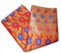 Orange Banarasi Semi Katan Silk Saree thumb 2