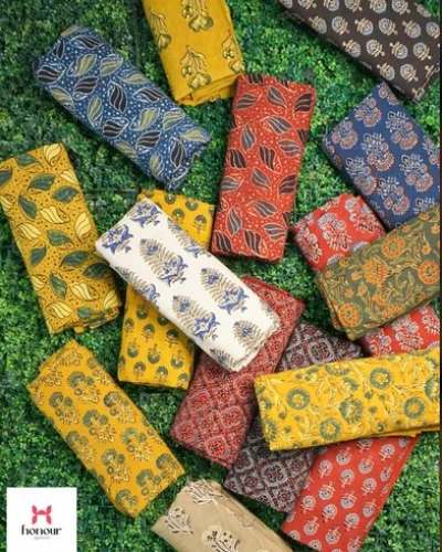 Block Print Ajrakh Cotton Fabric  by tonart international