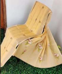 Stylish Embroidered Cotton Organdy Saree