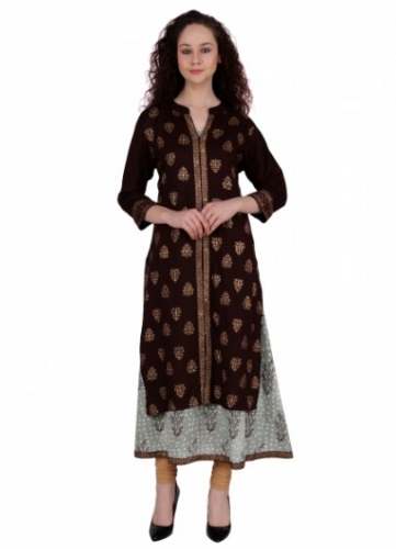 Golden Print Kurti Pant Set