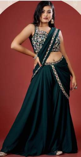 Dark Green Gharara Suit For Women by Paris World