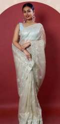 Pastel Green Designer Saree