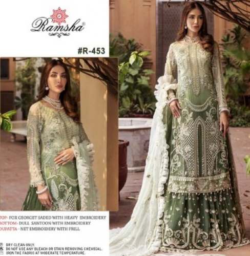 New Georgette Pakistani Embroidered Suit by Vastra India