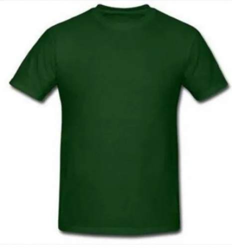 Dark Green Cotton Round T Shirt by Inands Enterprises