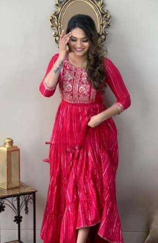 Red Flared Gown For Women