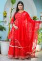 Bandhani Red Peplum Sharara Suit by Kaajh
