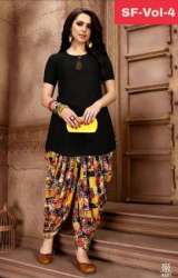 Regular Wear Kurti with Dhoti Pant Set 