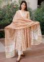 pretty-peach-anarkali-kurti-pant-set-with-chunni