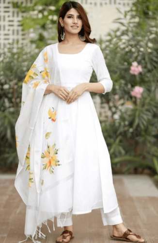 Summer Special White Anarkali Suit  by Pheeta