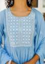 Trendy Sky Blue 3pcs Cotton Suit  thumb 1