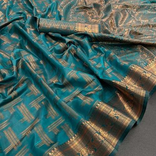 Copper Zari Kanjivaram Bridal Saree 