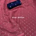 Soft Chiffon Saree With Silver zari Butti thumb 3