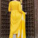 Sunny Yellow Naira Cut Kurti With Dupatta Pant Set thumb 1