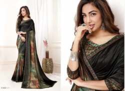 Black Linen Saree 