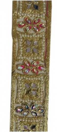 Golden Kundan Work Lace