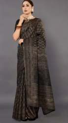Brown Khadi Silk Print Saree by Eshami