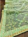 Butterfly Net Pista Green Embroidered Saree  thumb 1