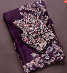 Classic Wine Color Embroidered Saree 