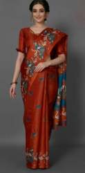 Elegant Orange Khadi Silk Saree