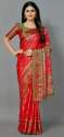 red-linen-printed-saree-by-eshami