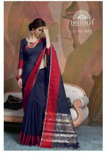 Formal Wear Plain Cotton linen saree by Ashika Sarees Ltd