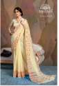 Formal Wear Plain Cotton linen saree thumb 1