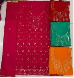 Chanderi cotton Patiyala Style Dress Material 