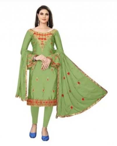 Silk Synthetic Embroidered Dress Materials by Radhe Krishna Creation