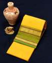 Plain Yellow Chettinad Cotton Saree  thumb 1