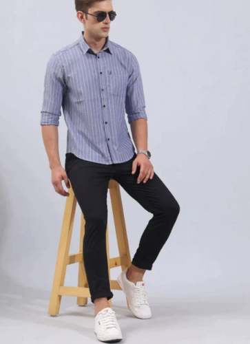 Ladies Grey Stripe Shirt