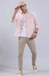 Men Orange color Stripe Shirt 