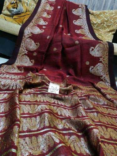 100 Count Mango Motif Linen Maroon by About You Online Store