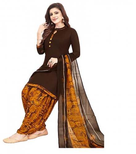 Chocolate Georgette Churidhar Material for ladies 