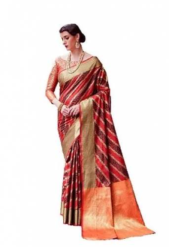 ladies Maroon Color Silk Saree  by Surya Sastha Enterprises