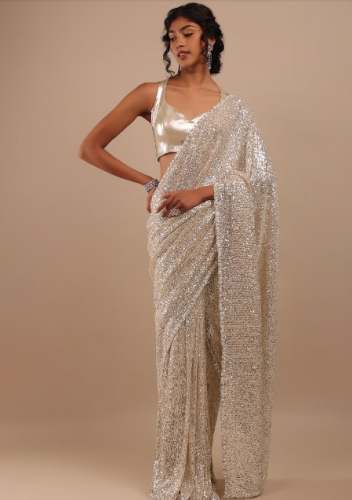 Kalki Branded Sequin Saree For Women by Kalki Fashion