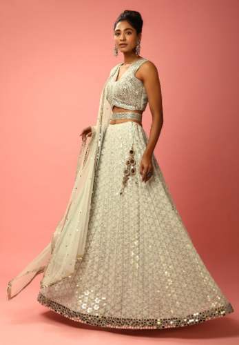 Kalki Sequin Embroidery Mirror Work Lehenga Choli
