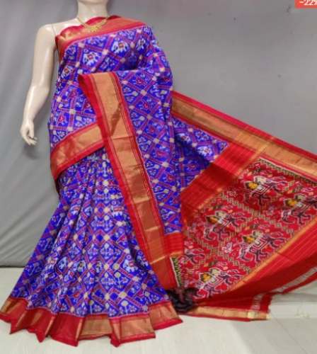 Traditional Ikat Handloom Silk Saree  by Graameen Collections Network Private Limited