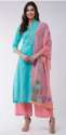 Pannkh Blue color Ankle LengthCotton Embroidered Kurtis thumb 2