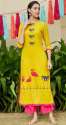 Pannkh collation Ladies Straight cotton Rayon Kurtis