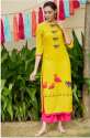 Pannkh collation Ladies Straight cotton Rayon Kurtis thumb 1