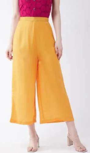 yellow color Ladies Inspired Solid Palazzo by Pannkh