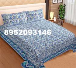 INDIGO HANDBLOCK BEDSHEET DOUBLEBED 