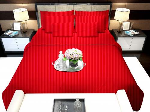 Sateen strip Bed Sheet double bed Pillow Covers 