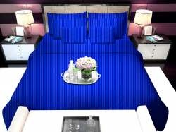 Sateen strip Home DÃ©cor Bed Sheet  