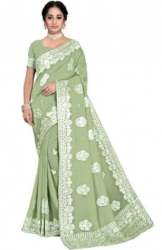 Festive Wear Hand Embroidered Saree 