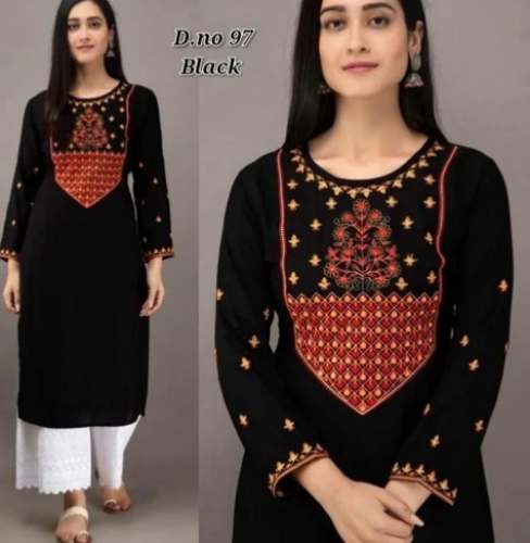 Trendy Embroidered Kurti With Chikan palazzo Pant by Alphanumero Corporation