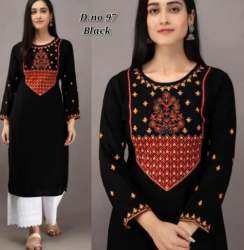 Trendy Embroidered Kurti With Chikan palazzo Pant