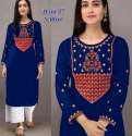 Trendy Embroidered Kurti With Chikan palazzo Pant thumb 1