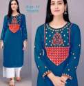 Trendy Embroidered Kurti With Chikan palazzo Pant thumb 2