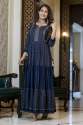 Stylish Navy Blue Long Anarkali Gown 